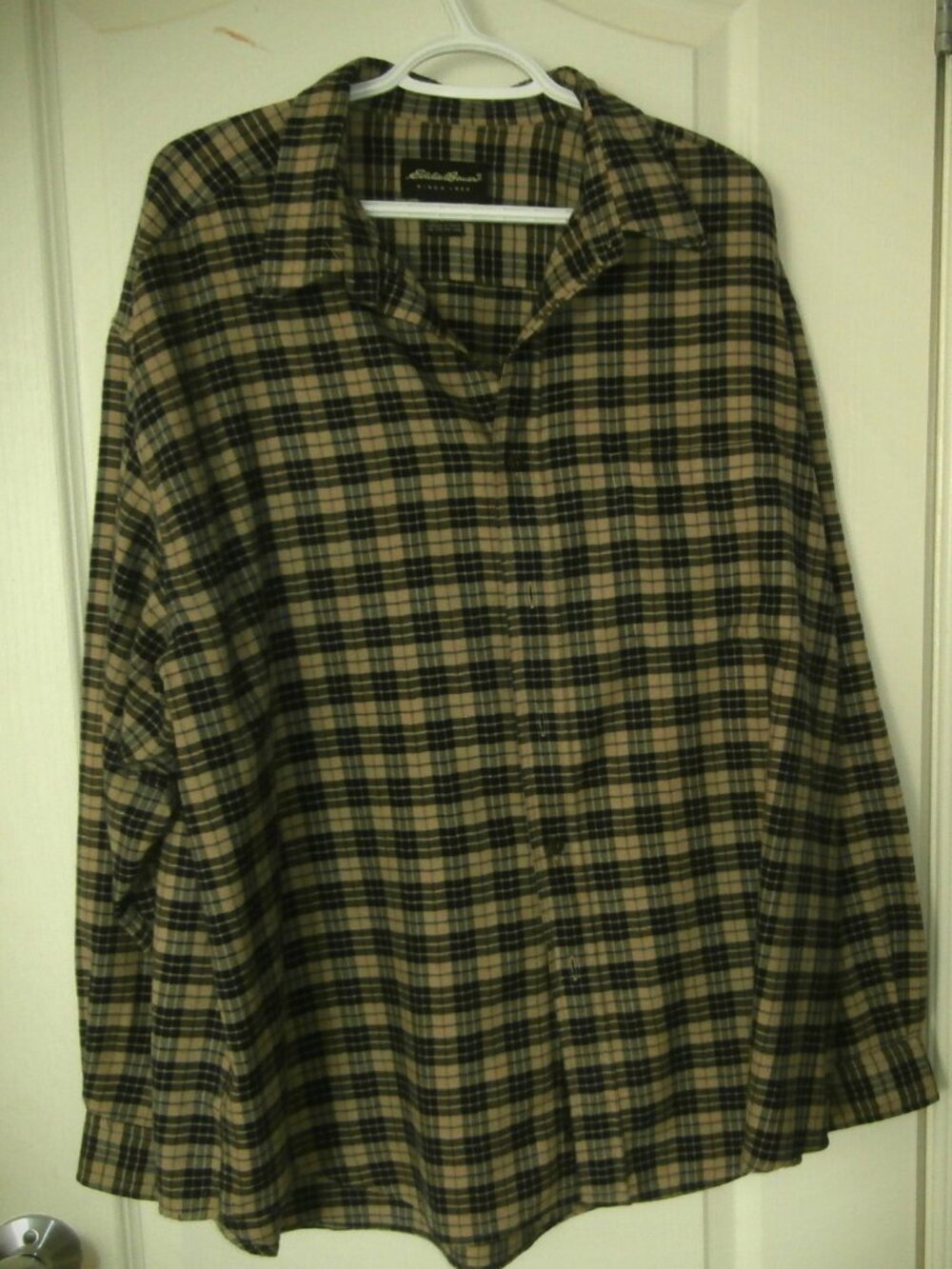 EDDIE BAUER: Long Sleeve Plaid Shirt Size: XXL